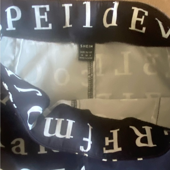 NWOT Black Skirt with White Letters - Picture 5 of 6